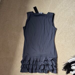 Lioness Charcoal Ruffle Mini Dress